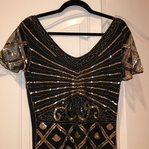 Black and Gold Flapper Dress